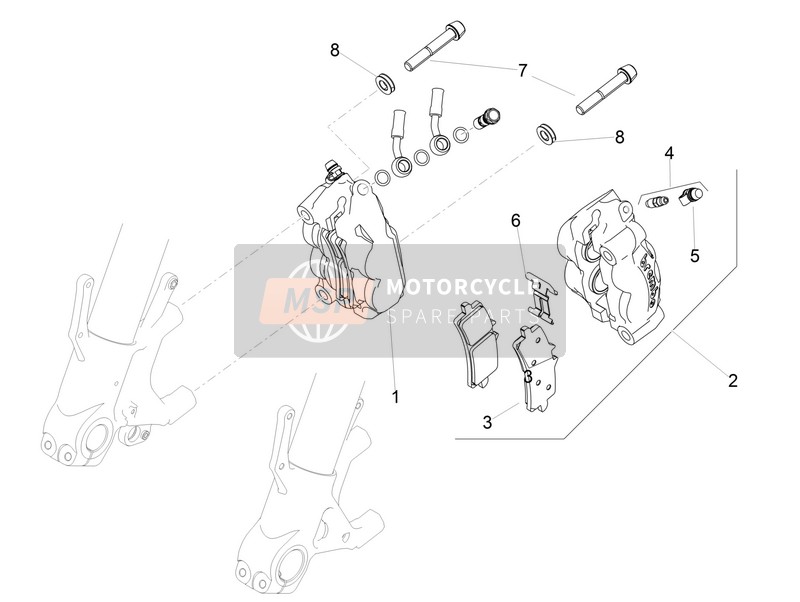 Aprilia RSV4 1000 RR (ASIA) 2017 Front Brake Caliper for a 2017 Aprilia RSV4 1000 RR (ASIA)