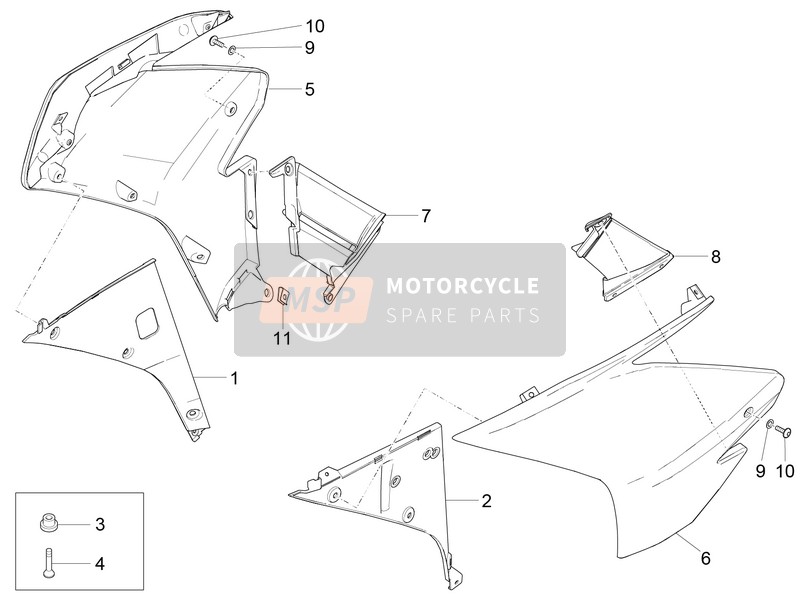 Aprilia RSV4 1000 RR USA 2016 Carénage latéral pour un 2016 Aprilia RSV4 1000 RR USA