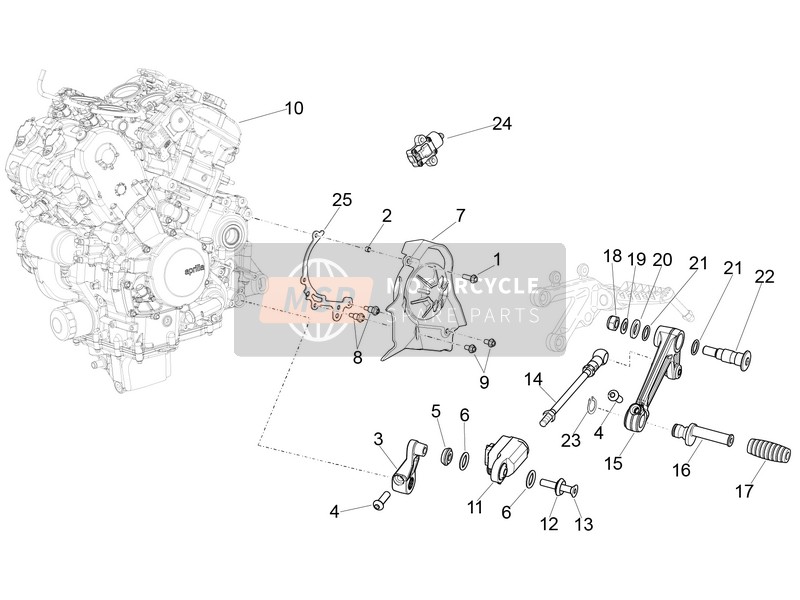 Aprilia RSV4 1000 RR USA 2016 Engine-Completing Part-Lever for a 2016 Aprilia RSV4 1000 RR USA