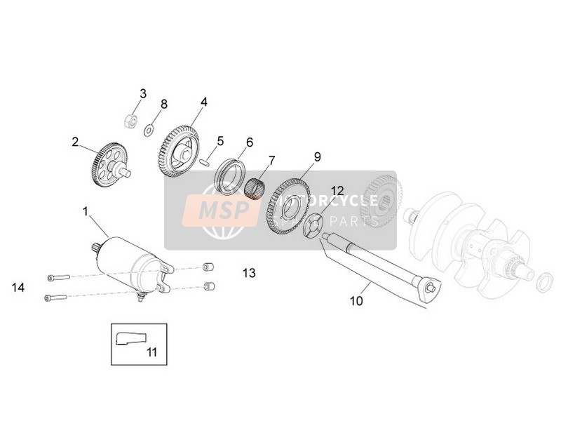 Aprilia RSV4 1000 RR 2015 Ontsteking elektrische starter voor een 2015 Aprilia RSV4 1000 RR