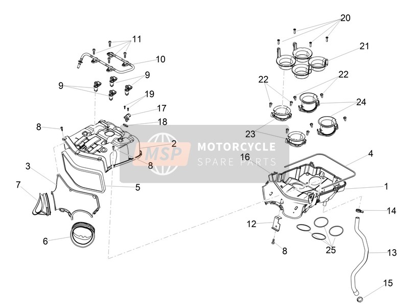 Aprilia RSV4 1000 RR EU 2018 Boite d'air pour un 2018 Aprilia RSV4 1000 RR EU