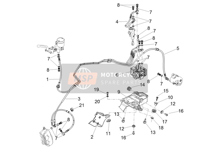 Aprilia RSV4 1000 RR EU 2018 ABS Sistema de frenos para un 2018 Aprilia RSV4 1000 RR EU