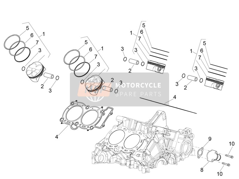 Aprilia RSV4 1000 RR USA 2017 Cylinder - Piston for a 2017 Aprilia RSV4 1000 RR USA