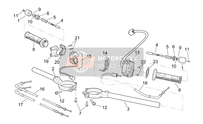 Aprilia RSV 1000 1998 Guidon pour un 1998 Aprilia RSV 1000