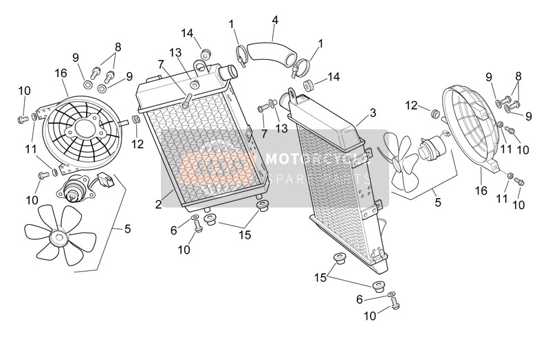 Aprilia RSV 1000 1998 Water Coolers for a 1998 Aprilia RSV 1000