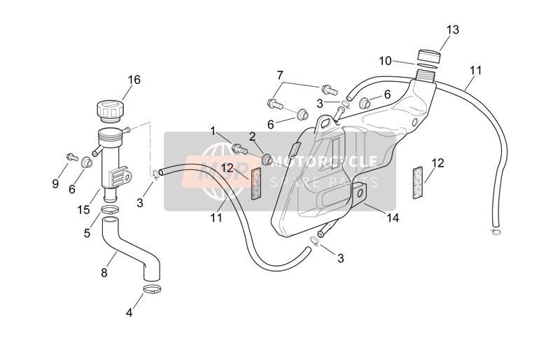 Aprilia RSV 1000 1999 Expansion Tank for a 1999 Aprilia RSV 1000