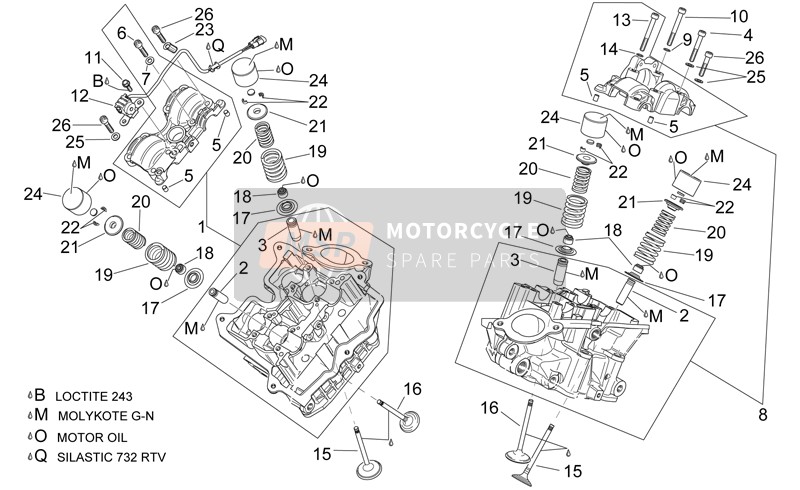 Aprilia RSV 1000 1998 Cylinder Head And Valves for a 1998 Aprilia RSV 1000