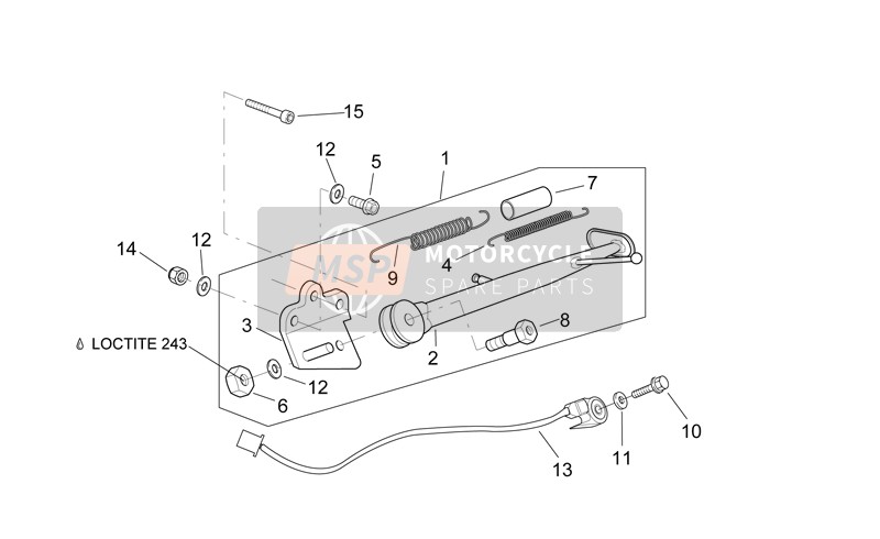 Aprilia RSV 1000 2000 Stand central pour un 2000 Aprilia RSV 1000