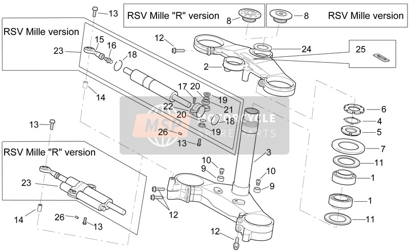 Aprilia RSV 1000 2000 Steering for a 2000 Aprilia RSV 1000