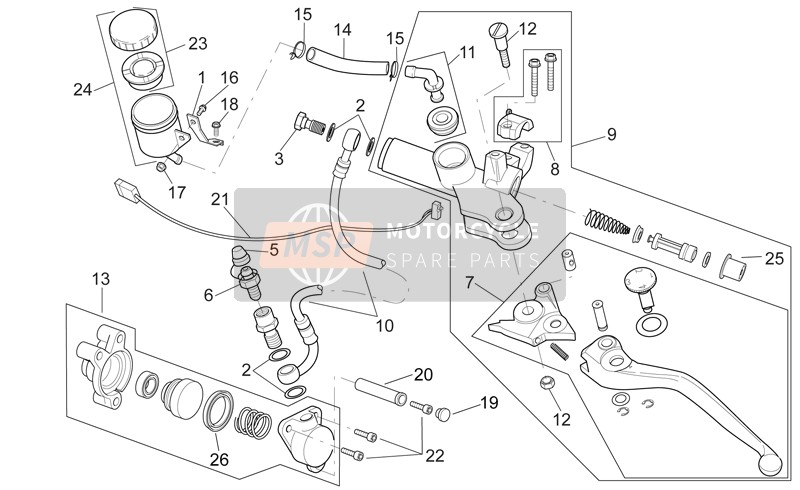 Aprilia RSV 1000 2000 Clutch Pump for a 2000 Aprilia RSV 1000