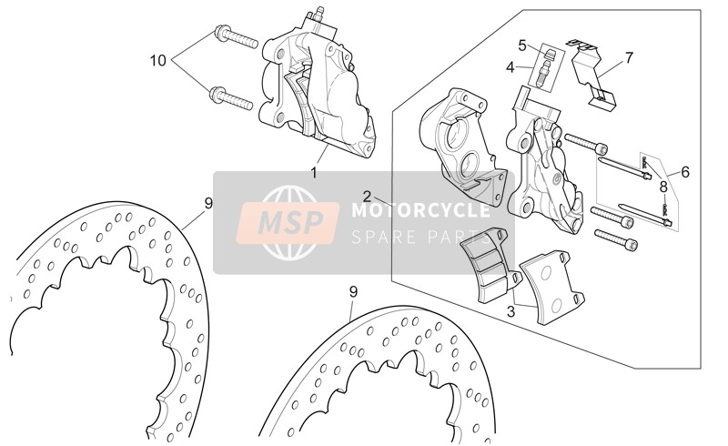 Aprilia RSV 1000 2000 Bremssattel vorne für ein 2000 Aprilia RSV 1000