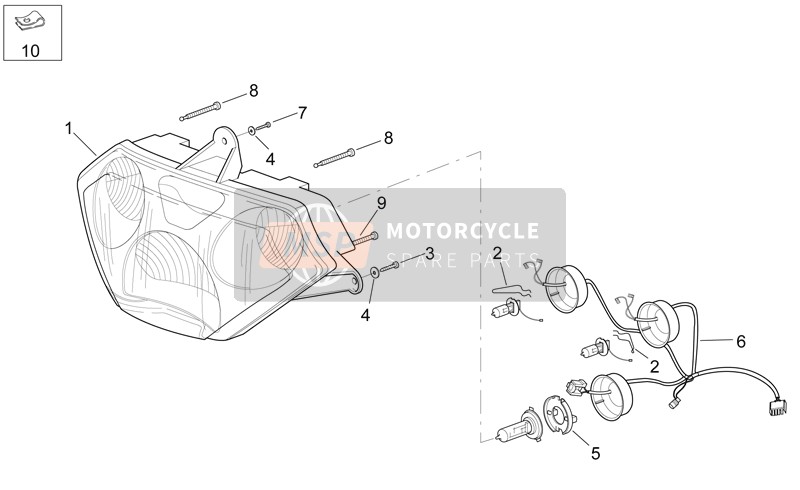 Aprilia RSV 1000 2000 Phare pour un 2000 Aprilia RSV 1000