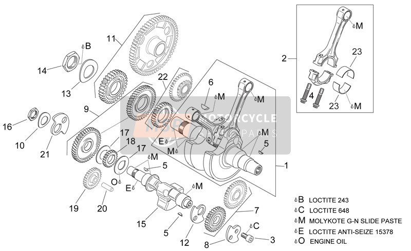 Aprilia RSV 1000 2000 Crankshaft I for a 2000 Aprilia RSV 1000