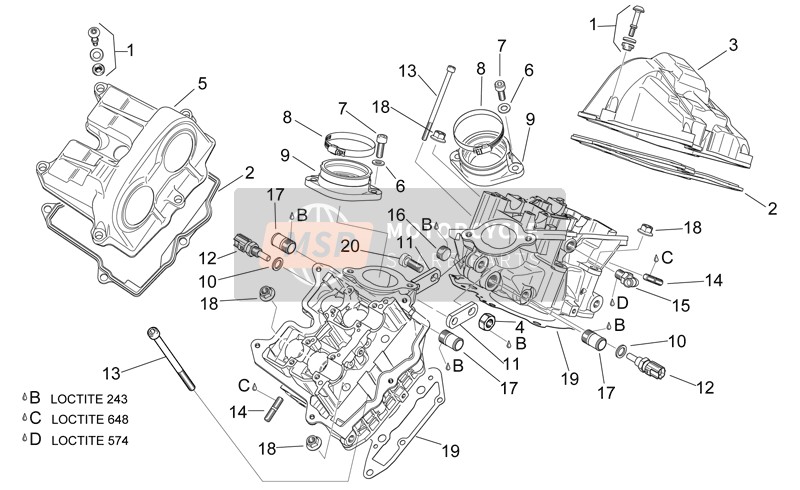 Aprilia RSV 1000 2000 Couvercle de vannes pour un 2000 Aprilia RSV 1000