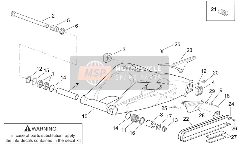 Aprilia RSV 1000 2002 Swing Arm for a 2002 Aprilia RSV 1000