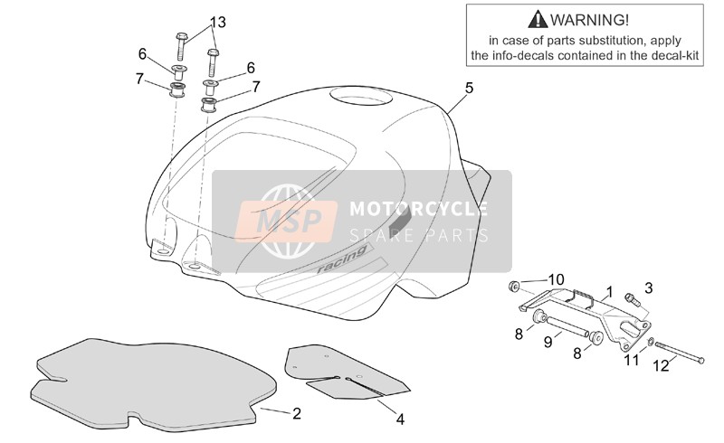 Aprilia RSV 1000 2002 Benzinetank I voor een 2002 Aprilia RSV 1000