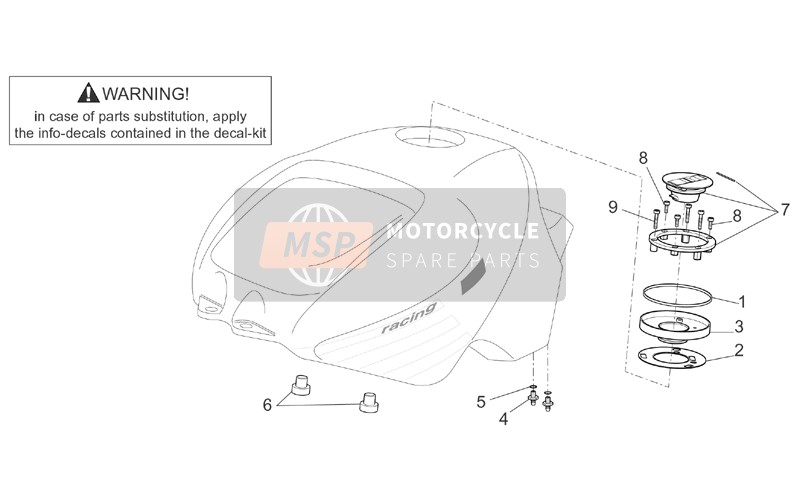 Aprilia RSV 1000 2001 Réservoir d'essence II pour un 2001 Aprilia RSV 1000