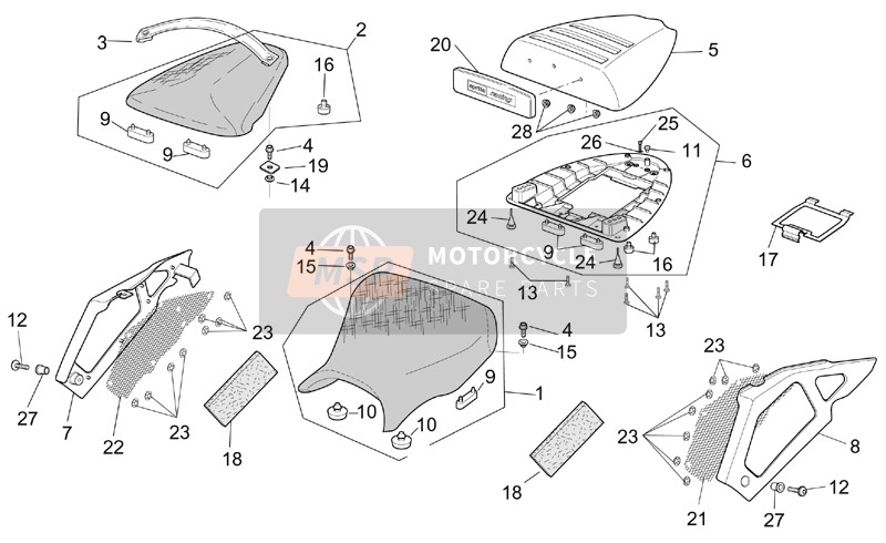 Aprilia RSV 1000 2001 Saddle for a 2001 Aprilia RSV 1000