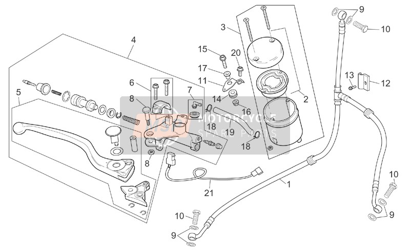 Aprilia RSV 1000 2002 Front Master Cylinder for a 2002 Aprilia RSV 1000