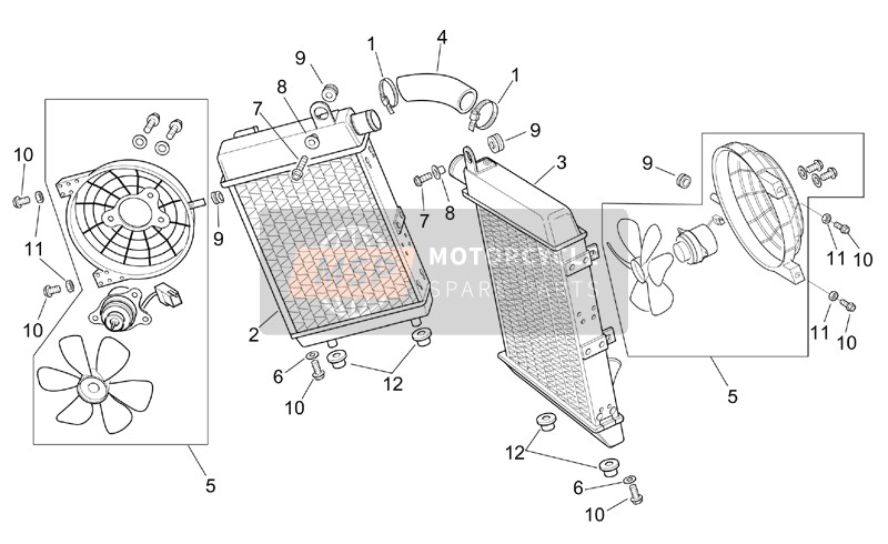 Aprilia RSV 1000 2002 Water Coolers for a 2002 Aprilia RSV 1000