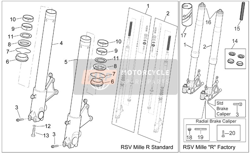 Aprilia RSV 1000 2003 Front Fork II for a 2003 Aprilia RSV 1000