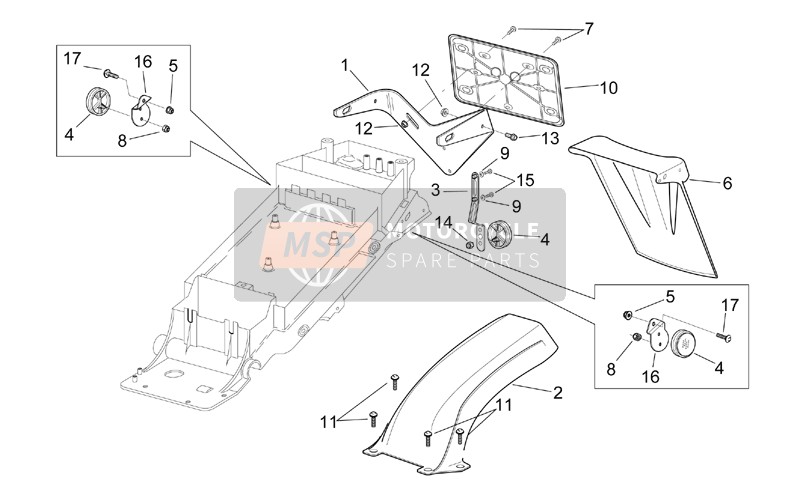 Aprilia RSV 1000 2003 Rear Mudguard for a 2003 Aprilia RSV 1000