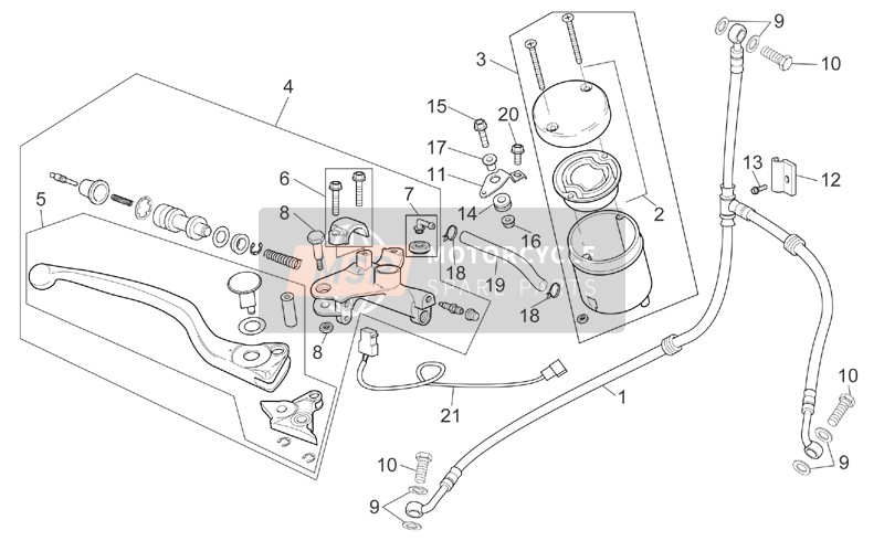 Aprilia RSV 1000 2003 Front Master Cylinder for a 2003 Aprilia RSV 1000