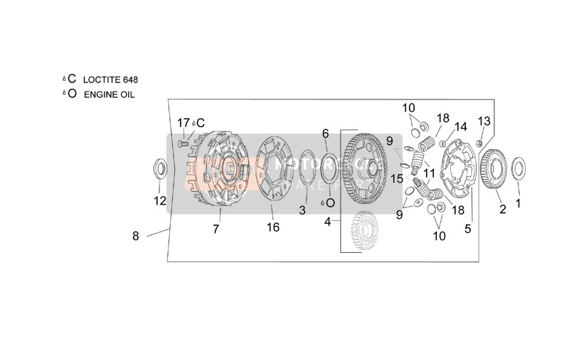 AP0259535, Clutch Drum, Piaggio, 0