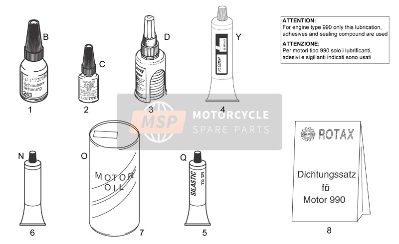 Aprilia RSV 1000 2003 Sealing And Lubricating Agents for a 2003 Aprilia RSV 1000