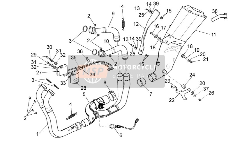 8587406, Exhaust Pipe Cylinder, Piaggio, 0