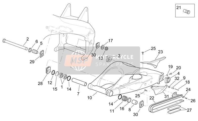 Aprilia RSV 1000 SP 1999 Bras oscillant pour un 1999 Aprilia RSV 1000 SP