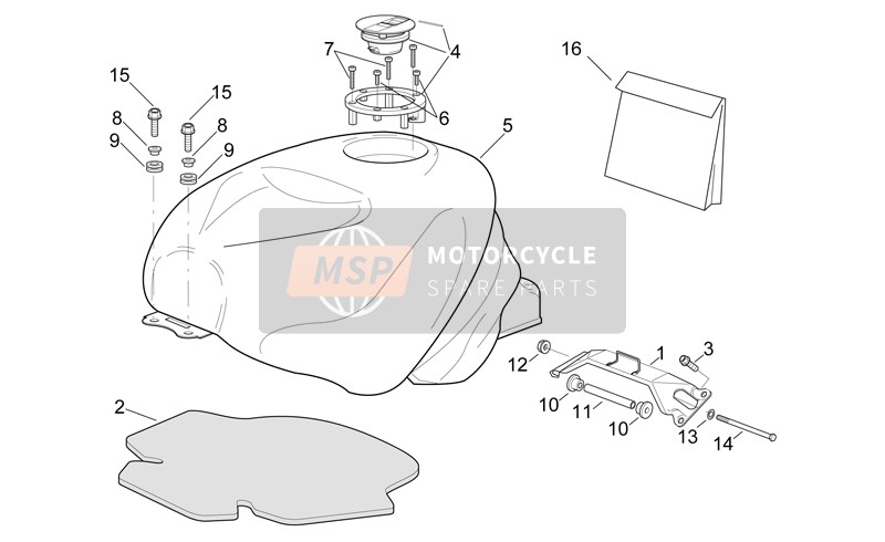 Aprilia RSV 1000 SP 1999 Fuel Tank for a 1999 Aprilia RSV 1000 SP