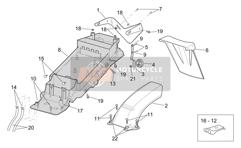 Aprilia RSV 1000 SP 1999 Rear Body - Under Saddle for a 1999 Aprilia RSV 1000 SP