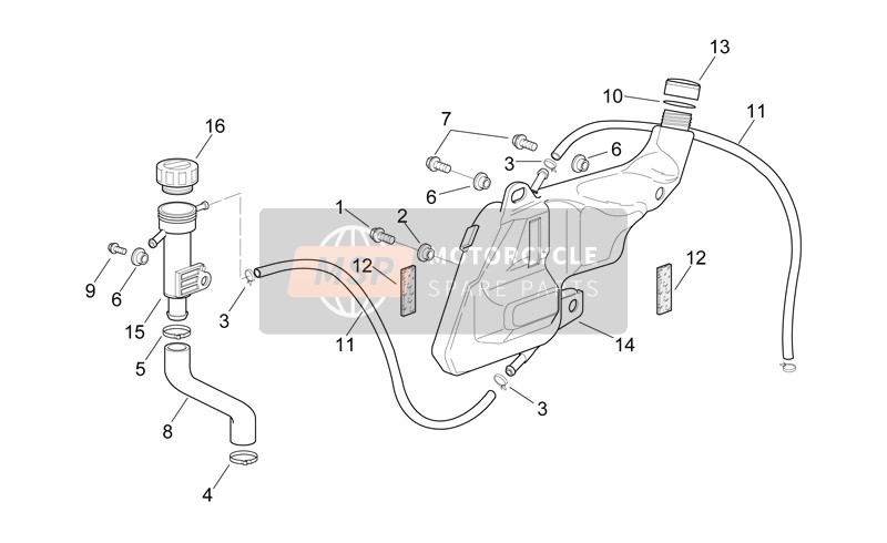 Aprilia RSV 1000 SP 1999 Vase d'expansion pour un 1999 Aprilia RSV 1000 SP