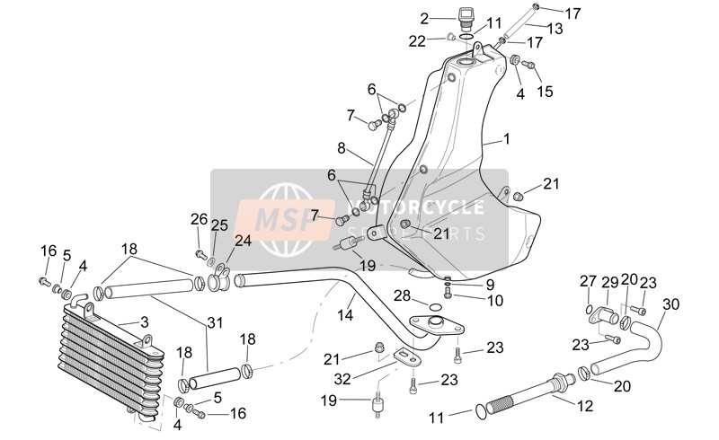 Aprilia RSV 1000 SP 1999 Cuve à mazout pour un 1999 Aprilia RSV 1000 SP