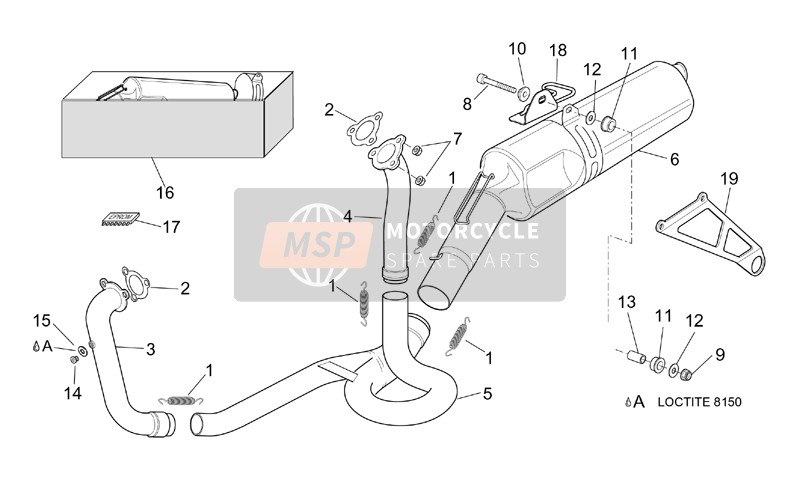 Aprilia RSV 1000 Tuono 2005 Exhaust Pipe for a 2005 Aprilia RSV 1000 Tuono