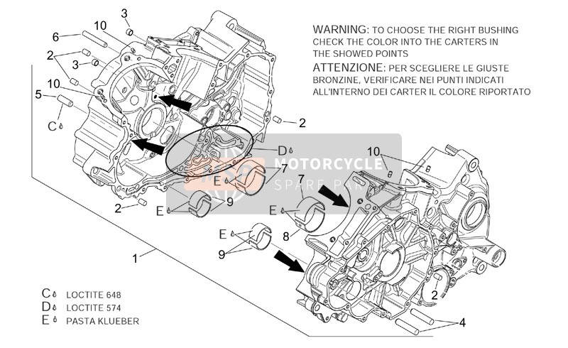 Aprilia RSV 1000 Tuono 2005 Crankcase I for a 2005 Aprilia RSV 1000 Tuono