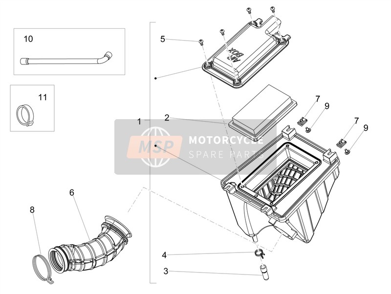 Aprilia RX 125 E4 (APAC) 2018 Airbox für ein 2018 Aprilia RX 125 E4 (APAC)