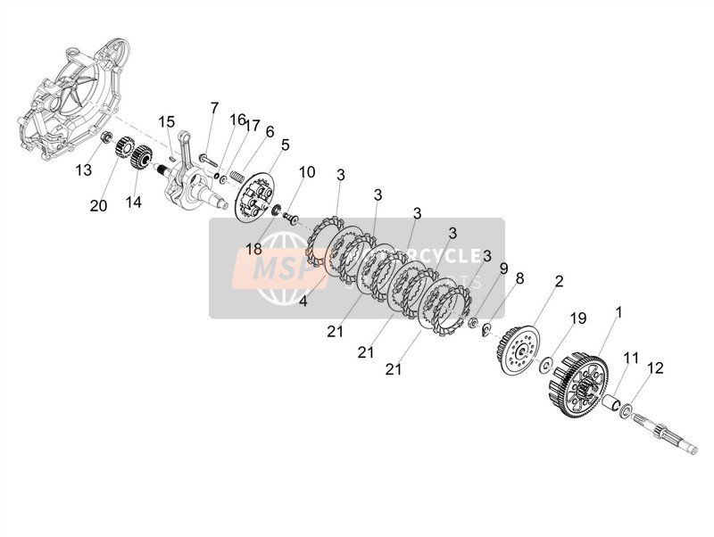 Aprilia RX 125 E4 (APAC) 2018 Embrayage pour un 2018 Aprilia RX 125 E4 (APAC)