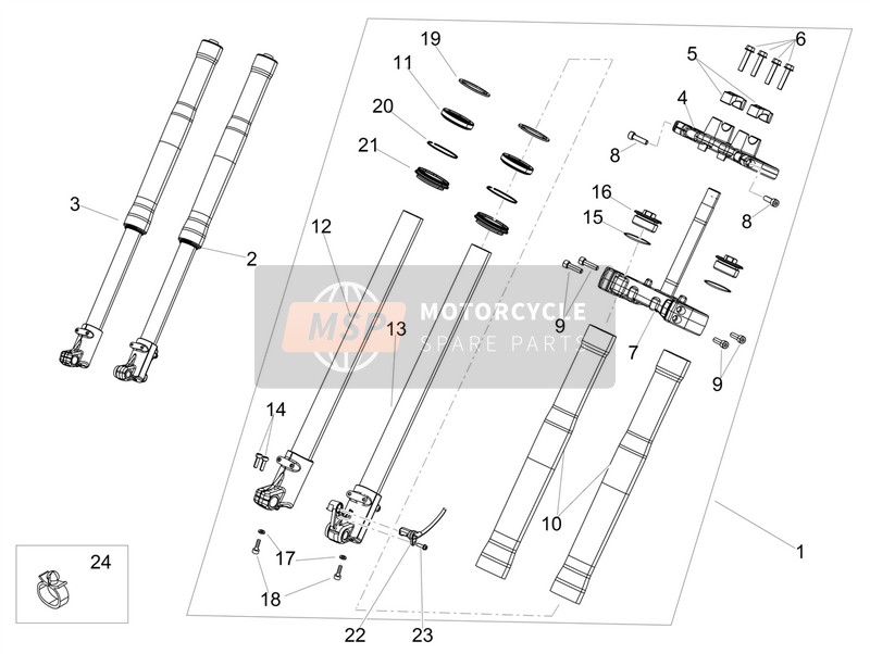 Aprilia RX 125 E4 (EMEA) 2018 Fourchette pour un 2018 Aprilia RX 125 E4 (EMEA)