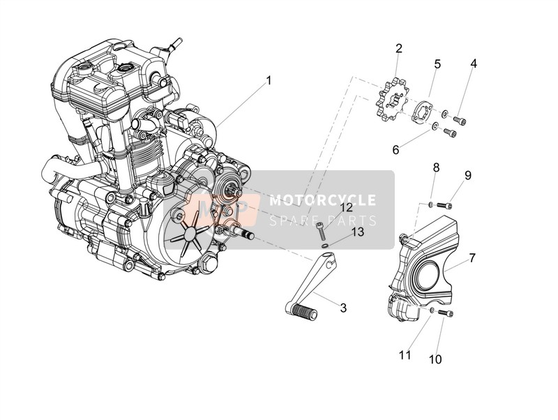 Aprilia RX 125 E4 (EMEA) 2018 Engine-Completing Part-Lever for a 2018 Aprilia RX 125 E4 (EMEA)