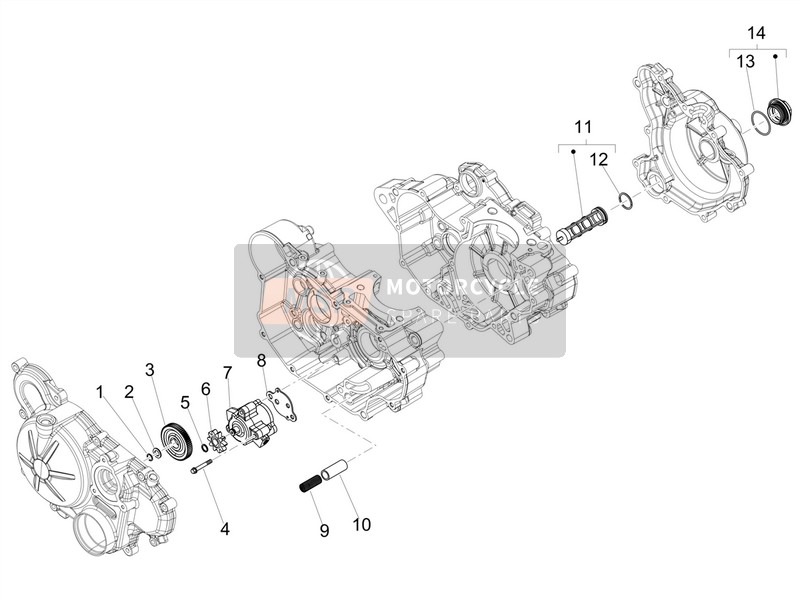 Aprilia RX 125 E4 (EMEA) 2018 La pompe à huile pour un 2018 Aprilia RX 125 E4 (EMEA)