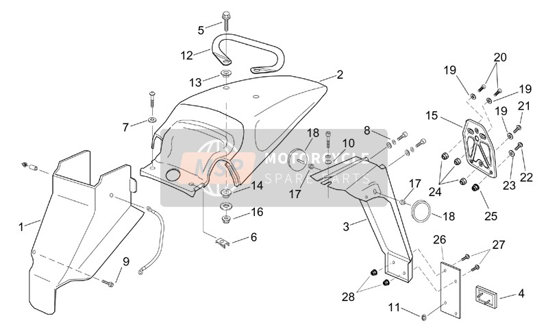 AP8258988, Rear Fairing. Black, Piaggio, 0