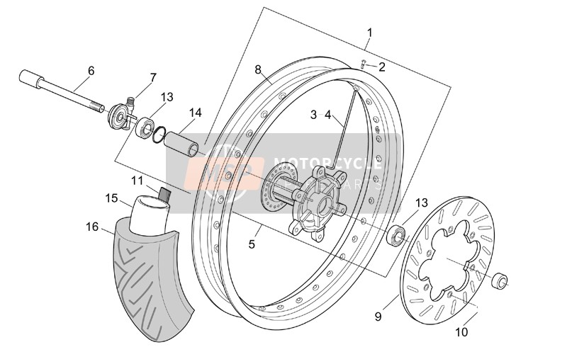 Aprilia RX 50 2003 Front Wheel for a 2003 Aprilia RX 50