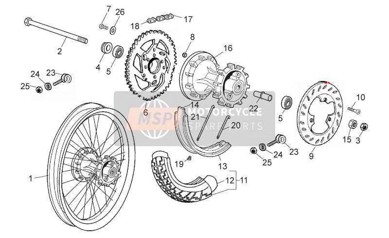 00026008001, Nut 8M125, Piaggio, 2