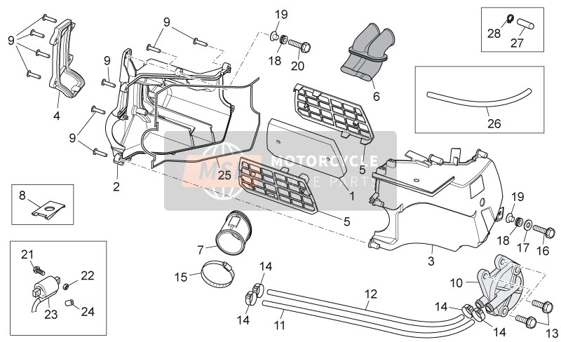 Aprilia RX-SX 125 2009 Airbox für ein 2009 Aprilia RX-SX 125