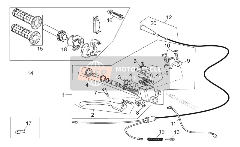 Aprilia RX-SX 125 2009 RH Controls for a 2009 Aprilia RX-SX 125