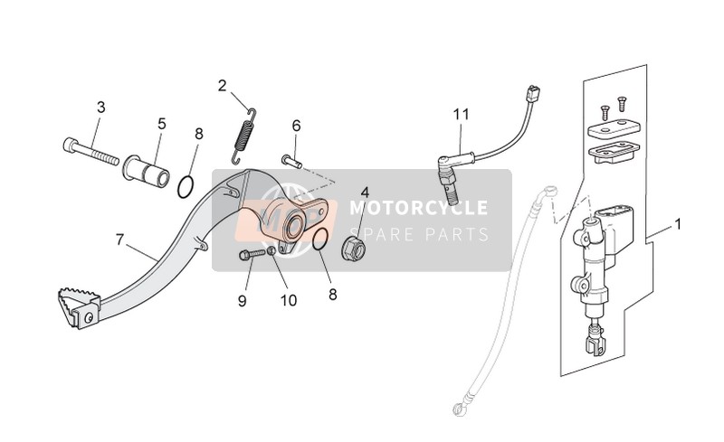 Aprilia RX-SX 125 2010 Rear Master Cylinder for a 2010 Aprilia RX-SX 125