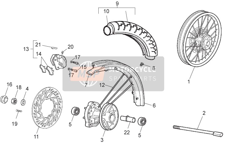 Aprilia RX-SX 50 2011 Front Wheel for a 2011 Aprilia RX-SX 50