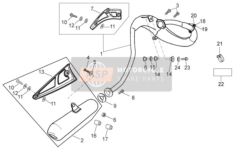 Aprilia RX-SX 50 2013 Exhaust Unit for a 2013 Aprilia RX-SX 50